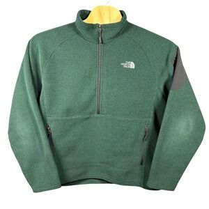 The North Face Green Textured Fleece 1/2 Zip Pullover‎ Men's XL Jacket Polartec